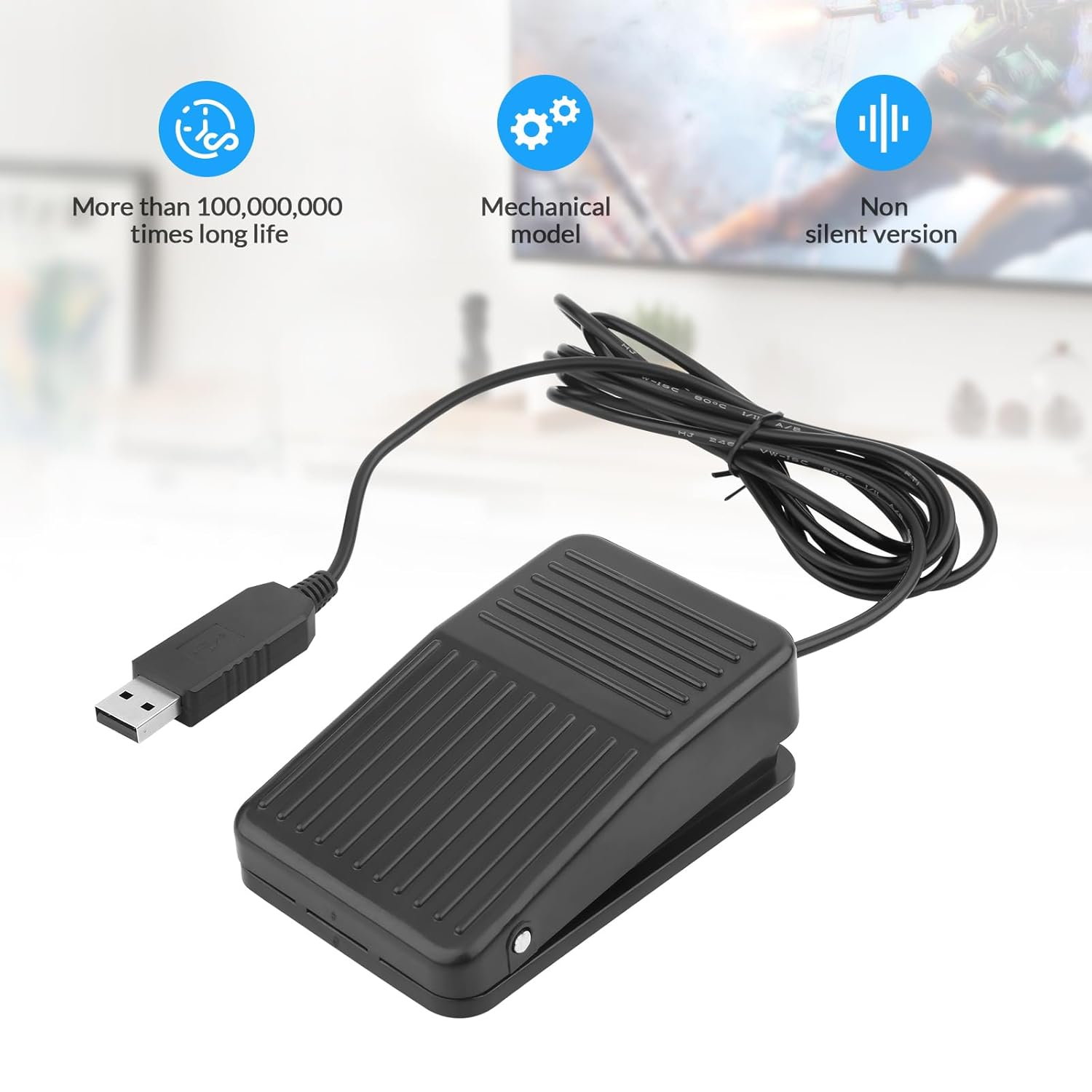 Rii USB Foot Switch Pedal Footswitch Game Control Action HID 6.2Ft for Keyboard Mouse PC Laptop image number 4