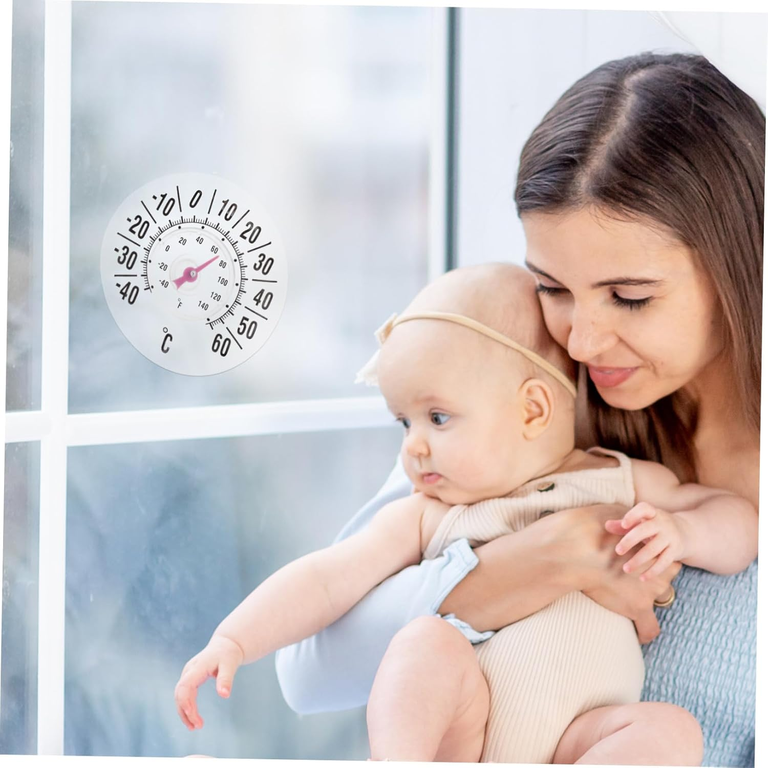 Accurate Analog Window Thermometer with Strong Suction Cup Indoor Outdoor Temperature Gauge for Nursery Greenhouse Home Precise Professional Patio Thermometer for Reliable image number 3