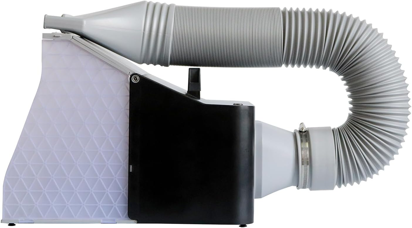 Voilamart Portable Spray Booth Kit, Airbrush Spray Booth Kit with 4 LED Lights, Powerful Dual Exhaust Fans, Spray Booth Filter, Turntable, 6 Ft Extension Hose for Painting Model Cake Crafts Arts image number 1