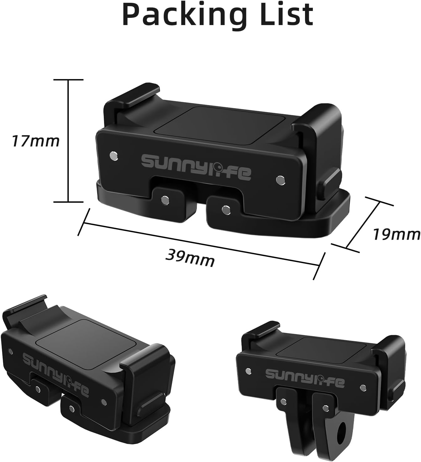 Sinyutia Magnetic Mount for Osmo Pocket 3 Accessories, Quick Release Adapter for DJI Osmo Pocket 3 Tripods, Selfie Sticks, Vlogging, with 1/4" Thread & Foldable Connector image number 2