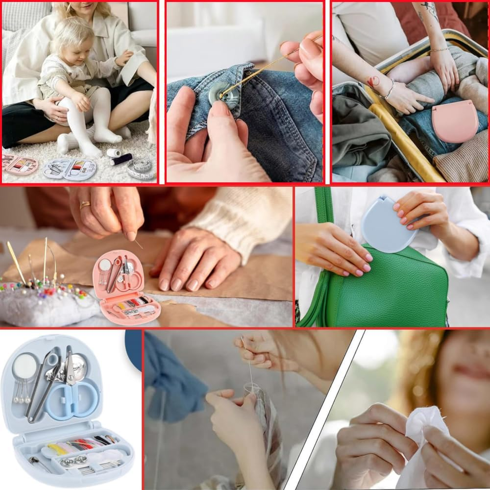 2 Pieces Mini Travel Sewing Kit Basic Portable Emergency Sewing Repair Kit in Bulk with Threads Scissors Needles for Beginner image number 4