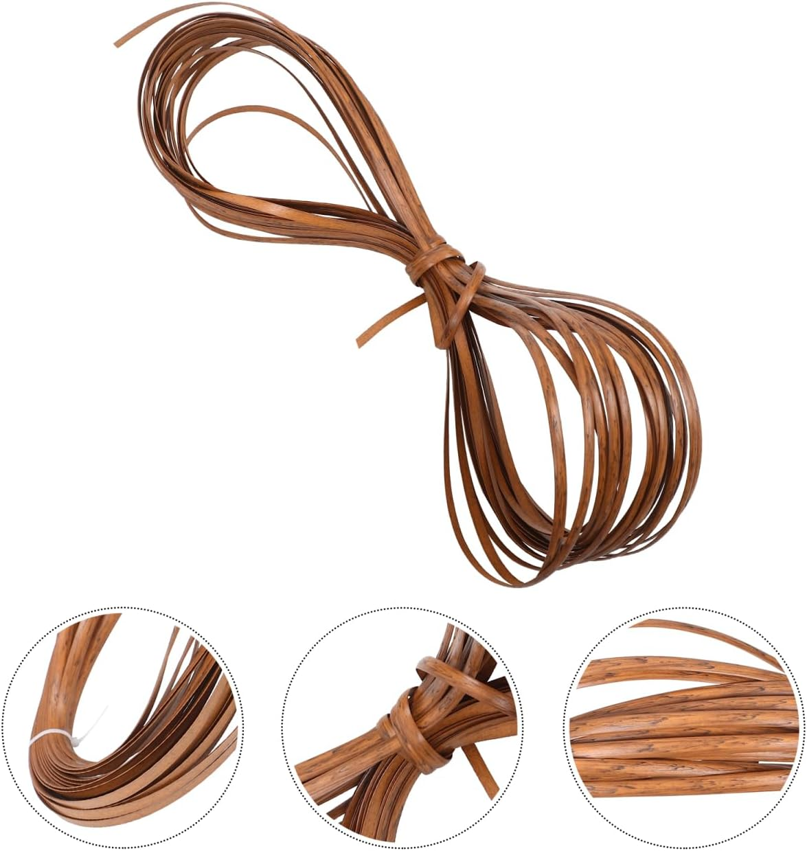 Luxshiny Wicker Repair Kit Coffee Woven Rattan Plastic Weaving Material Rattan Furnitures Fix Kit for Chair Repair Table Knit Storage Basket Patio Chair - Light Brown image number 3