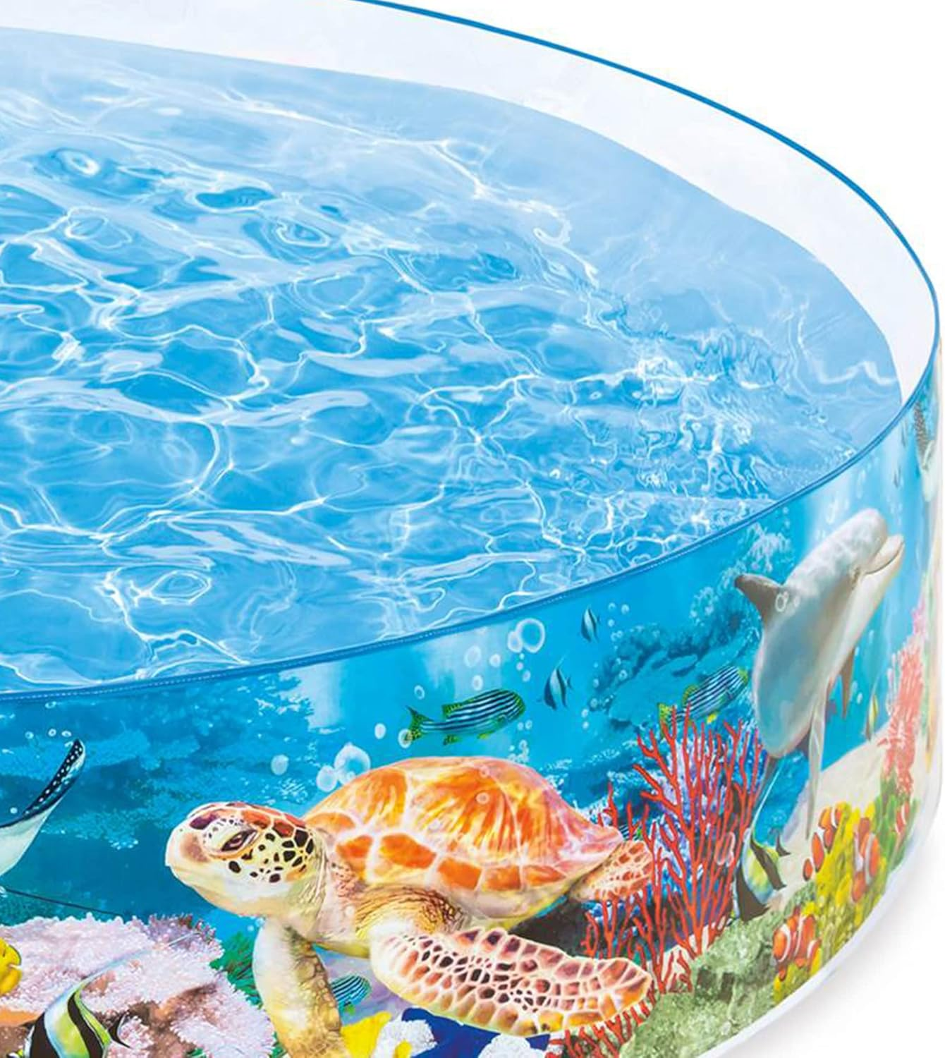 Intex Deep Sea Blue 8 Feet X 18 Inch Snapset Instant round Plastic above Ground Swimming Kiddie Pool for Ages 3 Years and Up, Blue image number 6