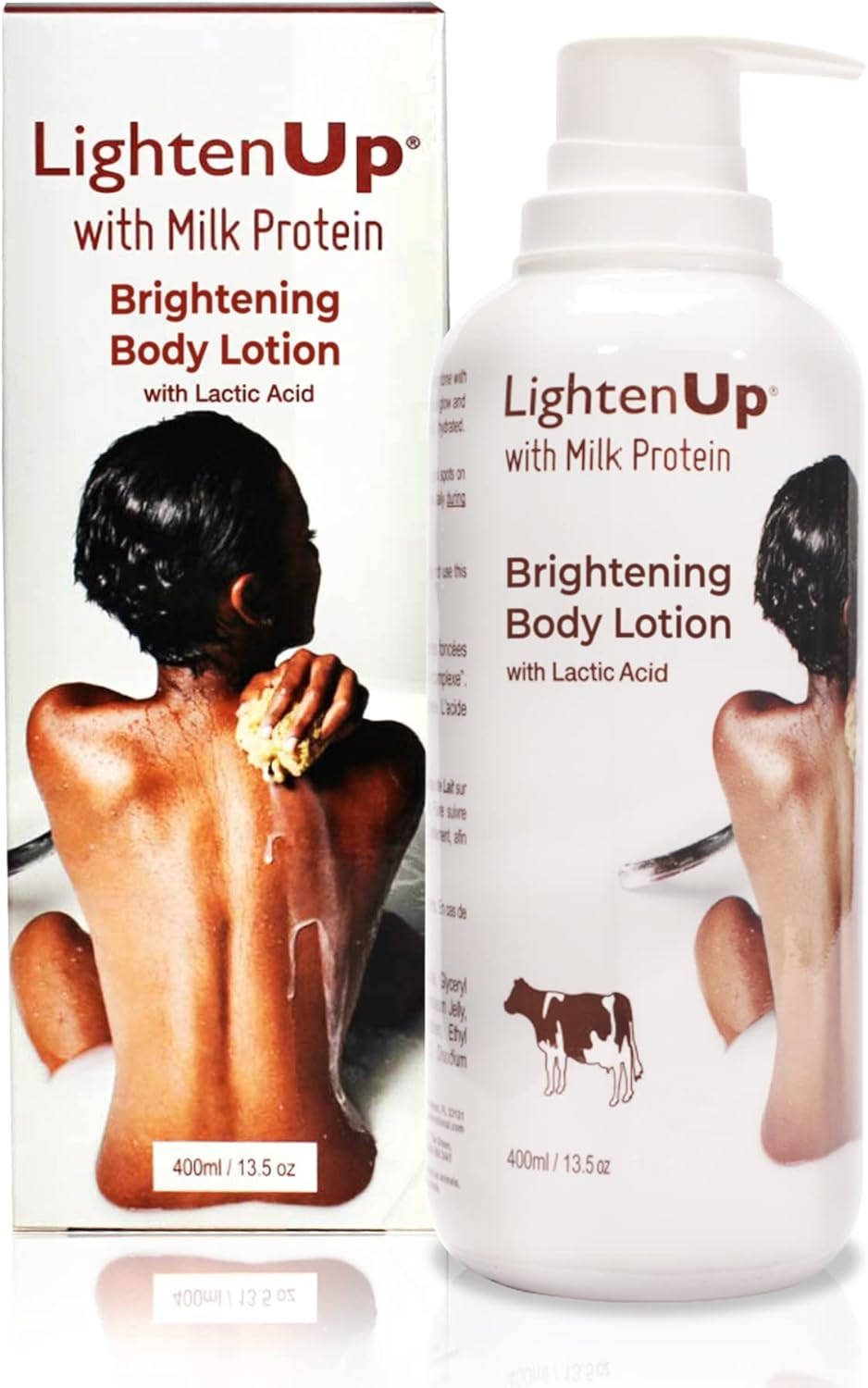 Lightenup, Lactic Acid Lotion | 13.5 Fl Oz / 400Ml | AHA Body Cream | Fade Dark Spots on Body, Knees, Armpit, Underarm | with Shea Butter, for Women and Men image number 1
