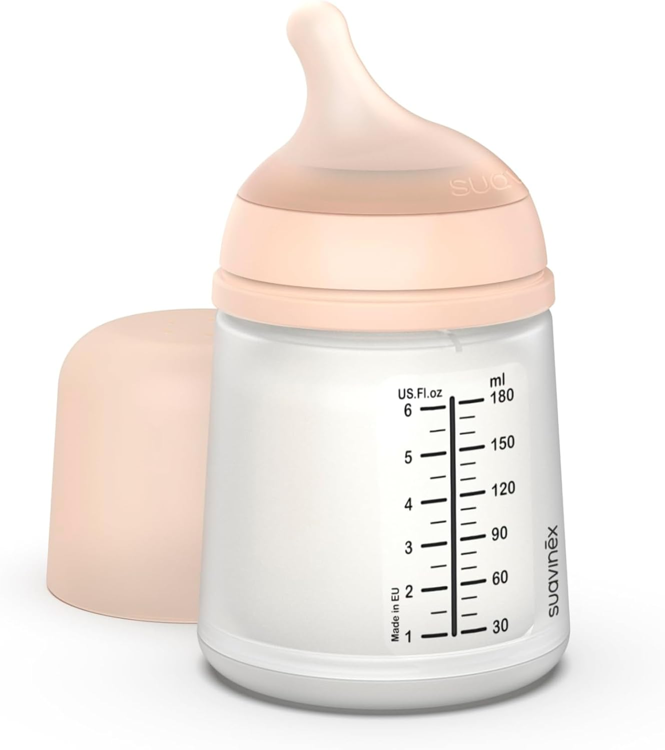Suavinex Zero Zero Anti-Colic Adaptable (A) Flow Bottle, Pack of 2 with Adjustable Flow Teat for Newborns 0+ Months, Ideal for Breastfeeding Breast Milk and Powder, 180 Ml