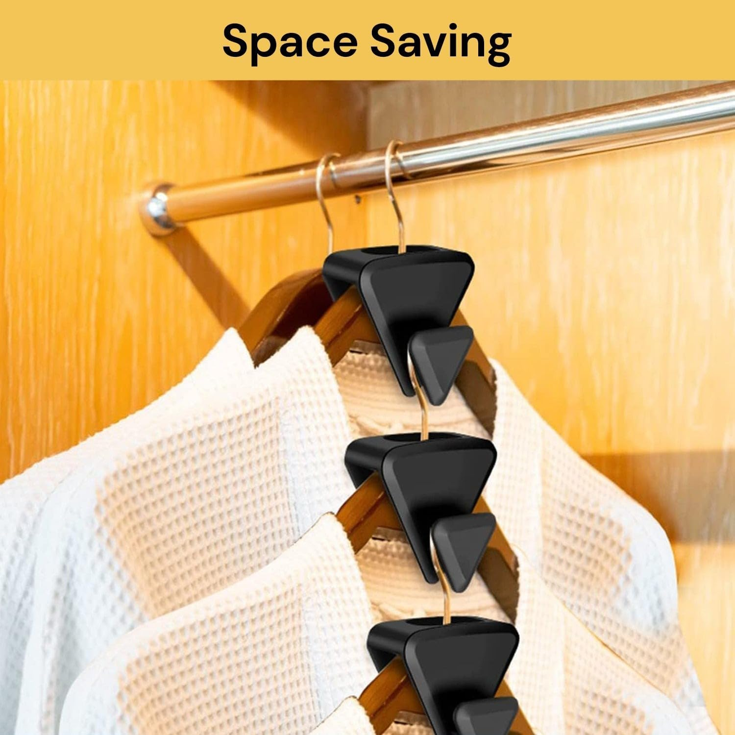 Spendeal 36 Pcs Clothes Hanger Connector Hooks, Space Saving Hanger Hooks, Hanger Extender Clips, Heavy Duty Cascade Hangers, Space Triangles Hanger for Organizer Closet, Fits All Hangers image number 3