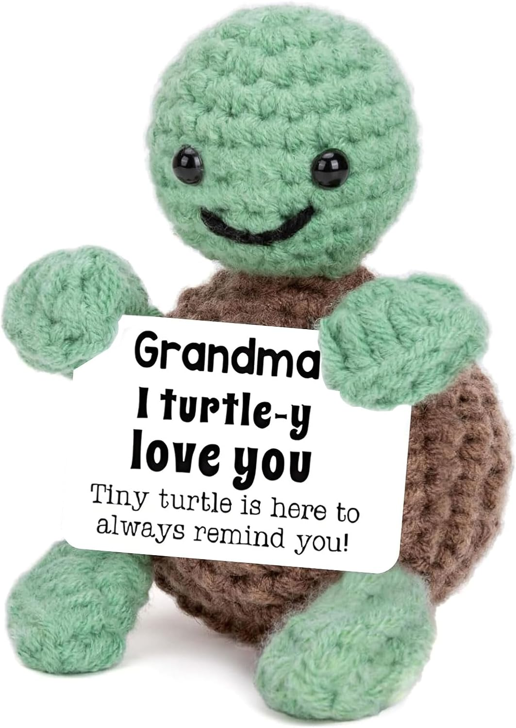 Handmade Emotional Mini Funny Crochet Turtle for Her Him, Wife Husband Girlfriend Boyfriend I Love You Gifts, Anniversary Birthday Gifts Turtle Decorations Decor (Turtle Lover)