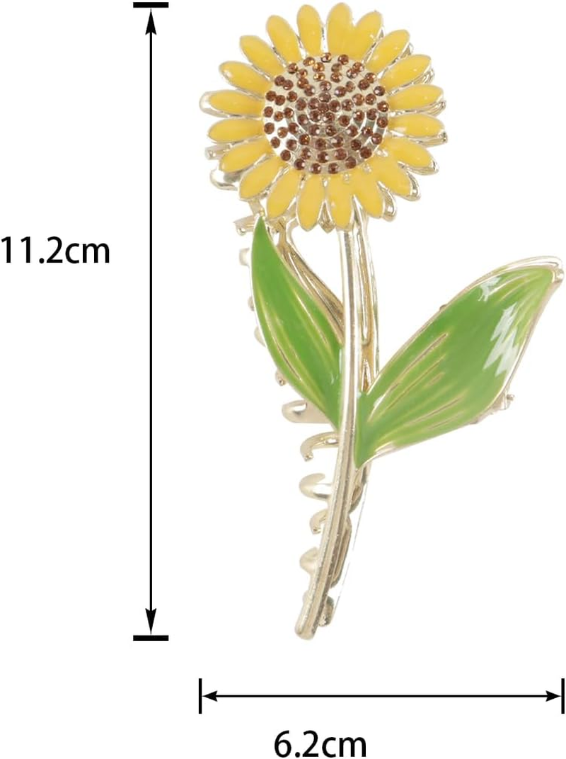 Hoite Sunflower Hair Clips, Elegant Nonslip Hair Clips Fashion Flower Shaped, Long Thick Thin Curly Gift for Women image number 2