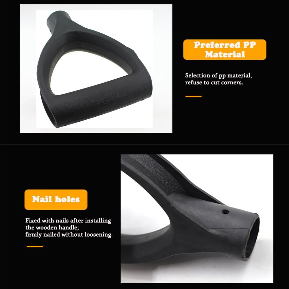 1 Pcs D-Shape Shovel Handle - 28Mm inside Diameter Thickened Plastic Black D Grip Handle for Household and Agricultural Tools - Replacement Grip for Digging and Raking Shovels image number 2