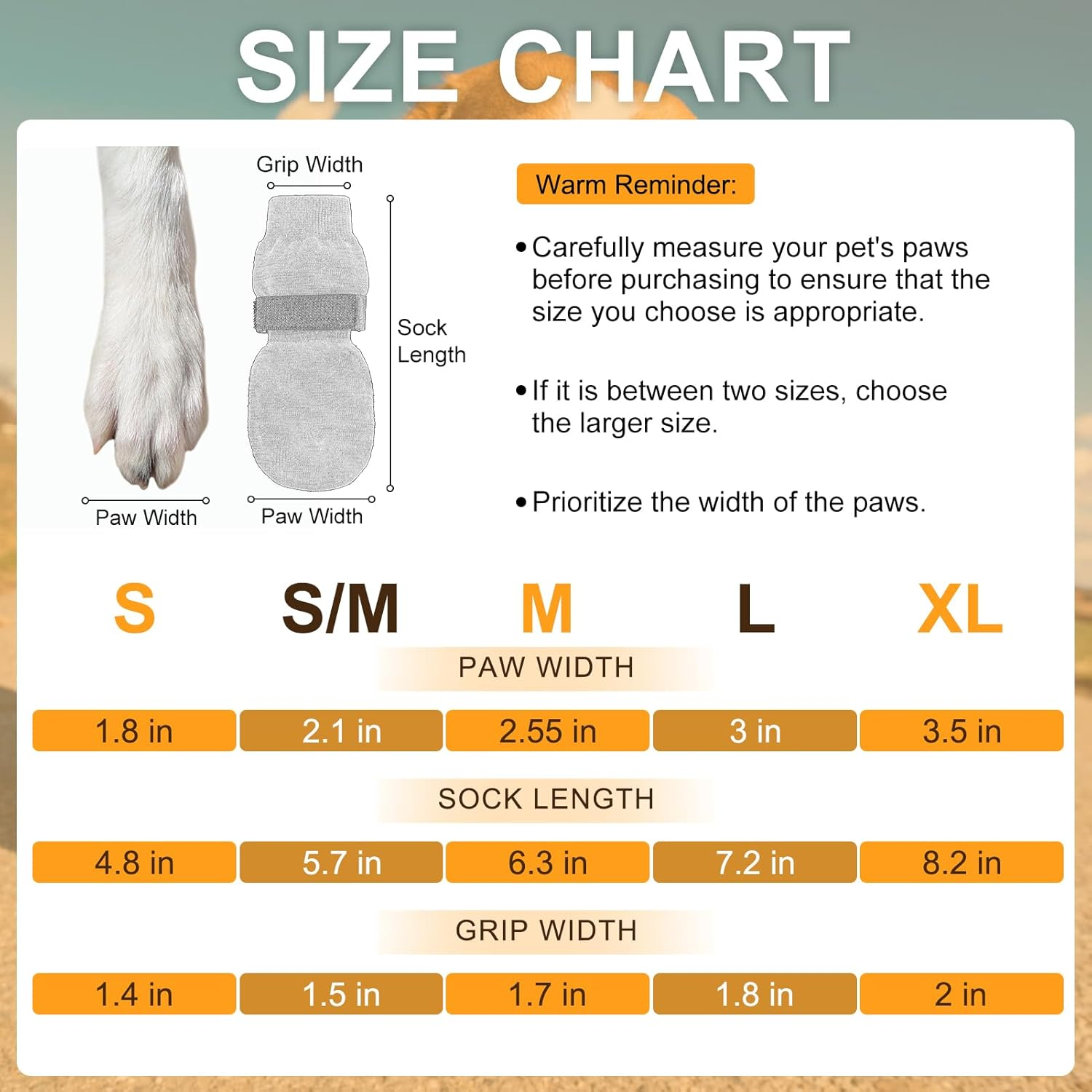 BEAUTYZOO 6PCS Dog Socks to Prevent Licking Paws, anti Slip Dog Shoes for Hot Pavement Hardwood Floors, Traction Control Toe Grips Boots & Paw Protectors for Small Medium Large Senior Dogs, Brown S