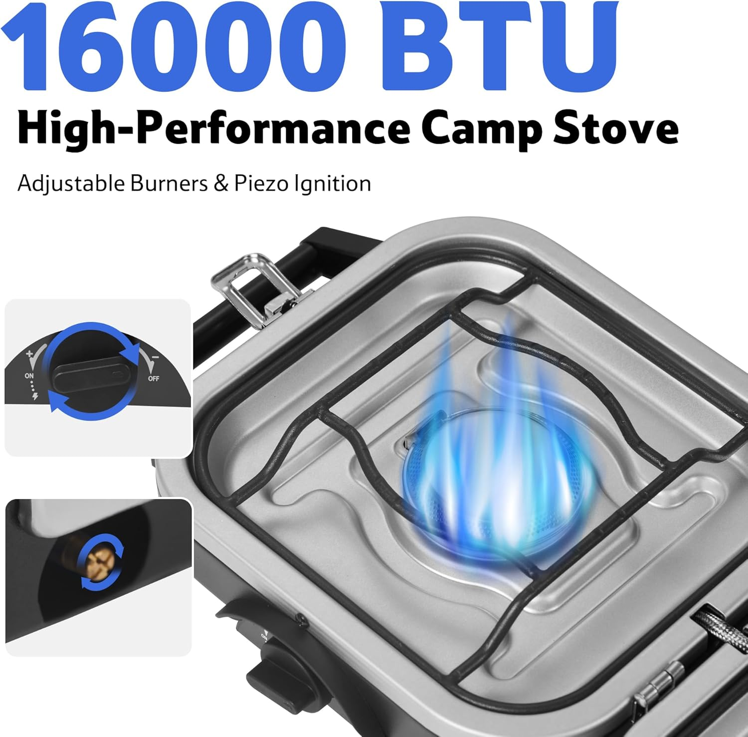 Naturehike Upgraded Folding Gas Stove, 2-Burner Camping Stove, Portable Gas Stove with Dual Burners, Compact & Lightweight Propane Stove for Camping, Picnics, Backpacking (IAPMO GASMARK CERTIFICATED) image number 5