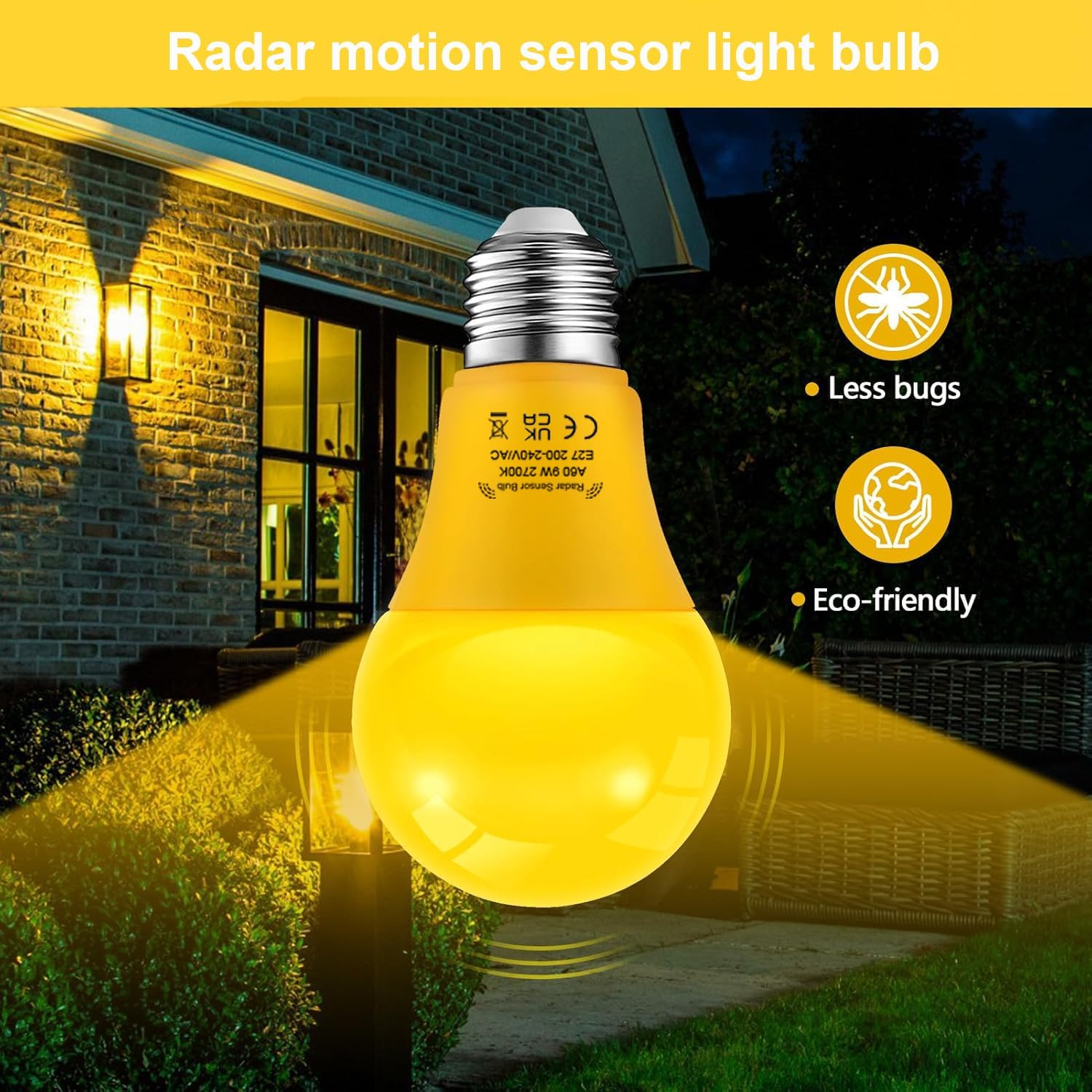 KOOYWAN 9 W Green LED Lamp with Motion Sensor for Wedding Halloween Christmas Party Bar Decor, Porch, Home, Holiday Lighting, Decorative Lighting Bulbs - Blue image number 5