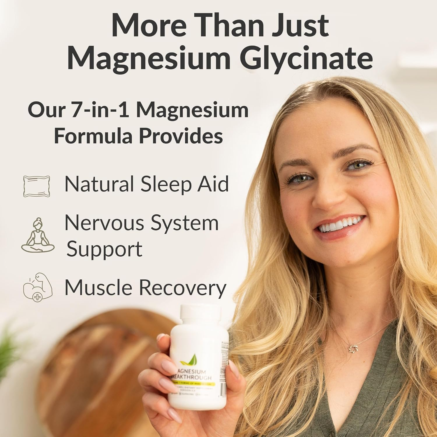 Magnesium Breakthrough Complex Supplement with 7 Forms of Mg: Natural Support for Sleep and Cognitive Function -Calming Vitamins