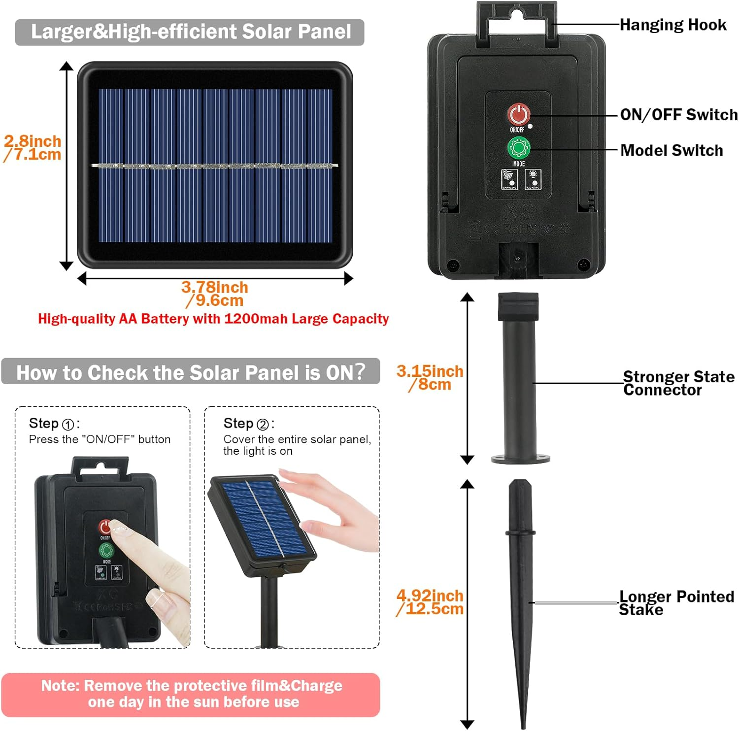 HELESIN Fairy Lights Outdoor, 200 LED String Lights 72Ft/22M,Solar Garden Lights with 8 Modes,Christmas LED Lights Outdoor Waterproof for or Home,Lawn,Garden,Wedding,Party and Holiday(Warm White) image number 1