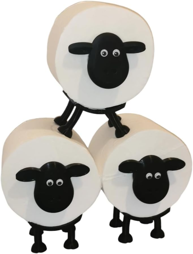 Sheep Toilet Roll Holder Sheep Pack of 3 for 42 Mm Rolls - Plastic Toilet Roll Holder Funny for Toilet Paper & Toilet Roll Storage - Perfect as a Decoration or as a Gift image number 3