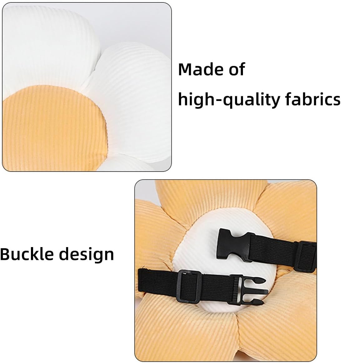 AIMALL Plush Flower Car Headrest Neck Pillow, Cute and Comfortable Cushion for Car and Office Chair, Soft Support, Easy Attachment, 9.8" Diameter, 8.7" Height image number 4