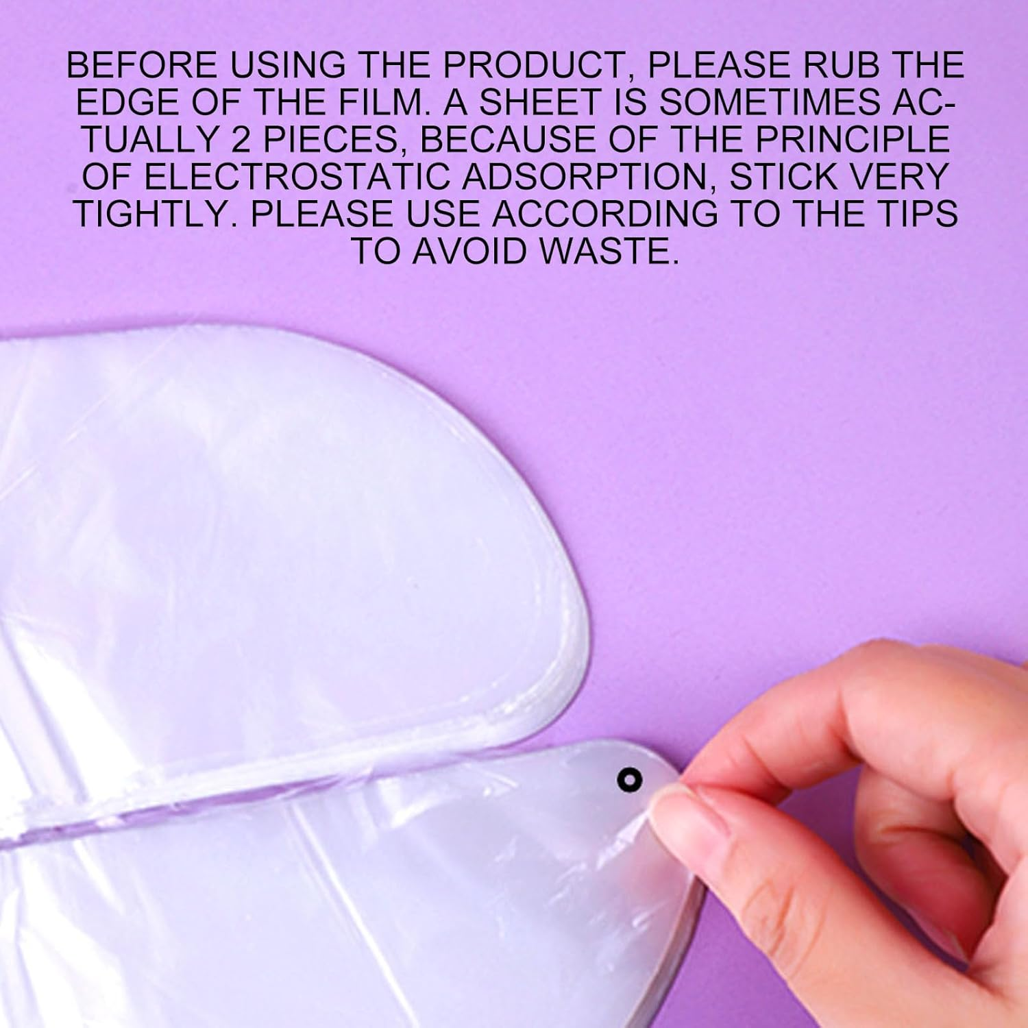 Disposable Plastic Wrap Face Pack Paper, 200Pcs Plastic Neck Mask Transparent Neck Sheet Beauty DIY Moisturizing Locking Film Beauty Skin Care Facial Face Pack Sheet image number 5