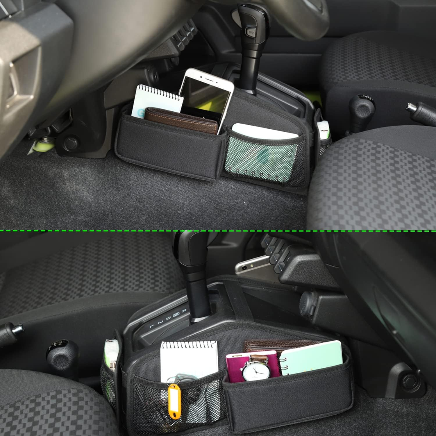 Car Gear Shift Storage Bag Organizer Tray for Suzuki Jimny 2019 2020 2021 2022 2023 JB64 JB74 Car Interior Accessories Black Oxford Cloth image number 5