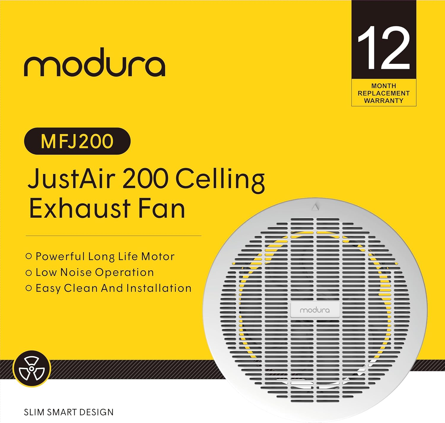 Modura Justair 250 / Justair 200 round Ceiling Mounted Air Heat Extraction Exhaust Fan Bathroom Toilet Kitchen Laundry (Cut Out Size 245Mm) image number 2