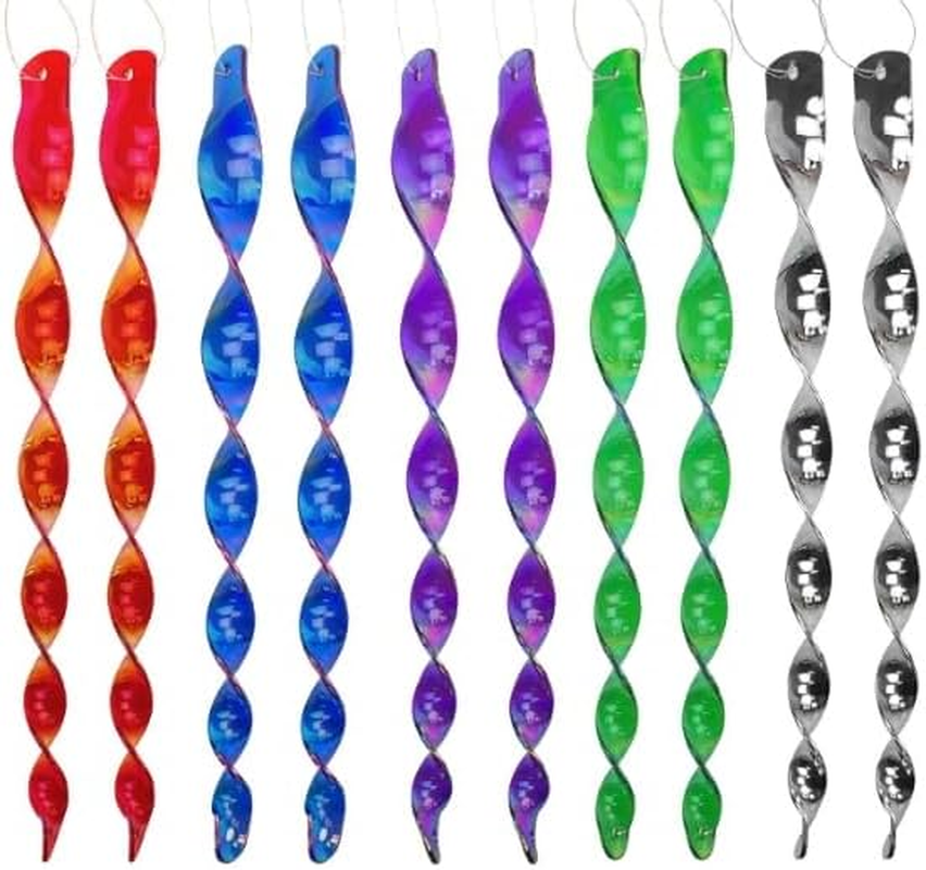AUPOIT 10-Pack Bird Hanging Scare Rods, Reflective Repellent Rods, Bird Scare Devices, 30Cm (Normal Mix Colors)
