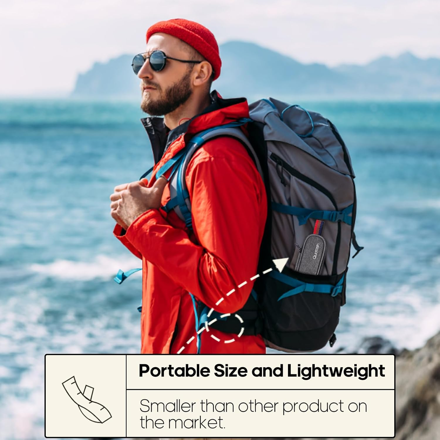 Travel Utensils with Case, Quatish Portable Utensil Set for Work, Stainless Steel Reusable Travel Cutlery Set, Spoon and Fork Set for Camping, Picnic, Gadgets, Men Lunch Box, Rainbow - Black image number 2