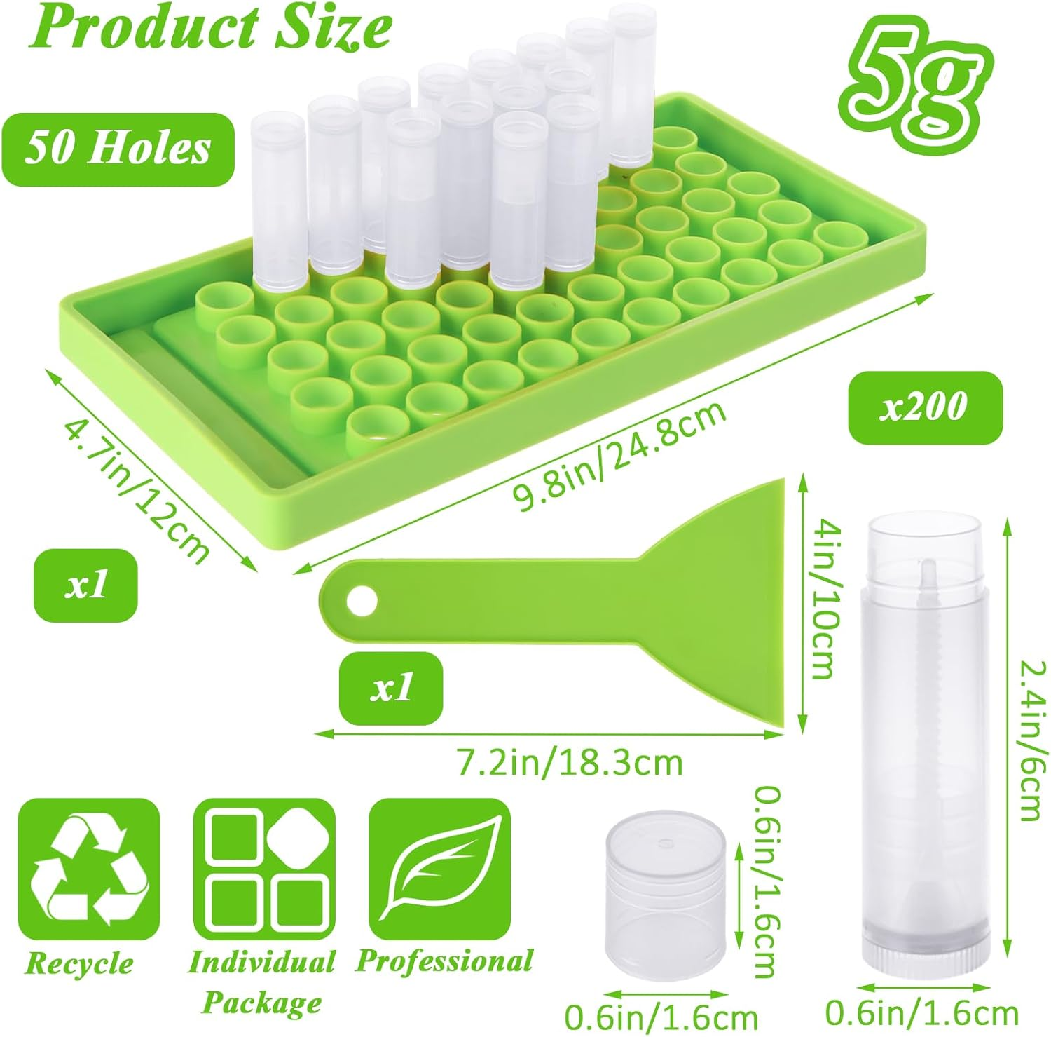 GBACHOOSE 200PCS Plastic Lip Balm Tubes 5Ml/5G Clear Lip Balm Containers with Filling Tray and Spatula, Rotating Type Refill Lip Chapstick Tubes Empty with Cap for DIY Make Up - 200Pcs-Pink image number 2