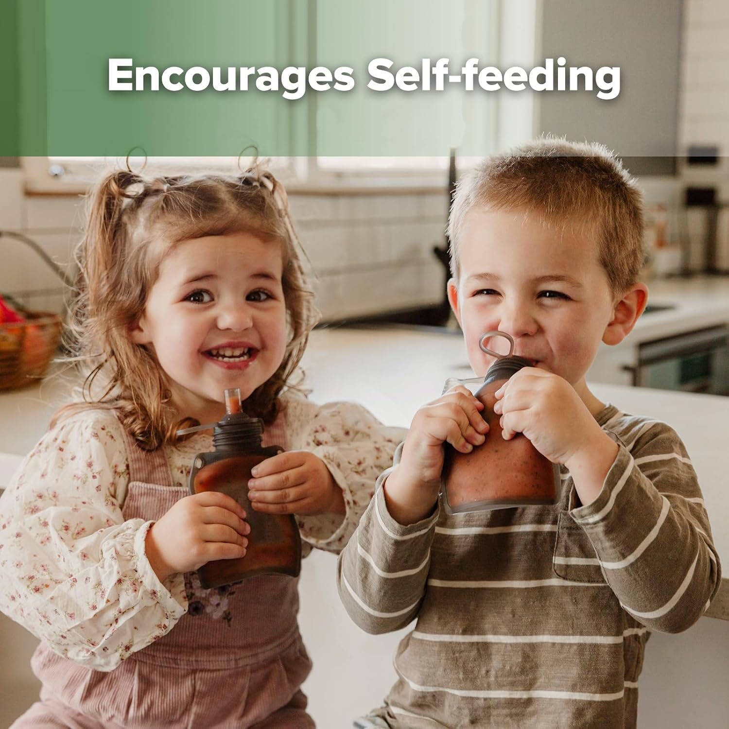 Haakaa Silicone Yummy Pouch, Reusable Soft Squeeze Food Pouch, Convenient and Portable Refillable Baby Food Breastmilk Storage Bag | Great for Purees, (130Ml) 1Pack image number 2