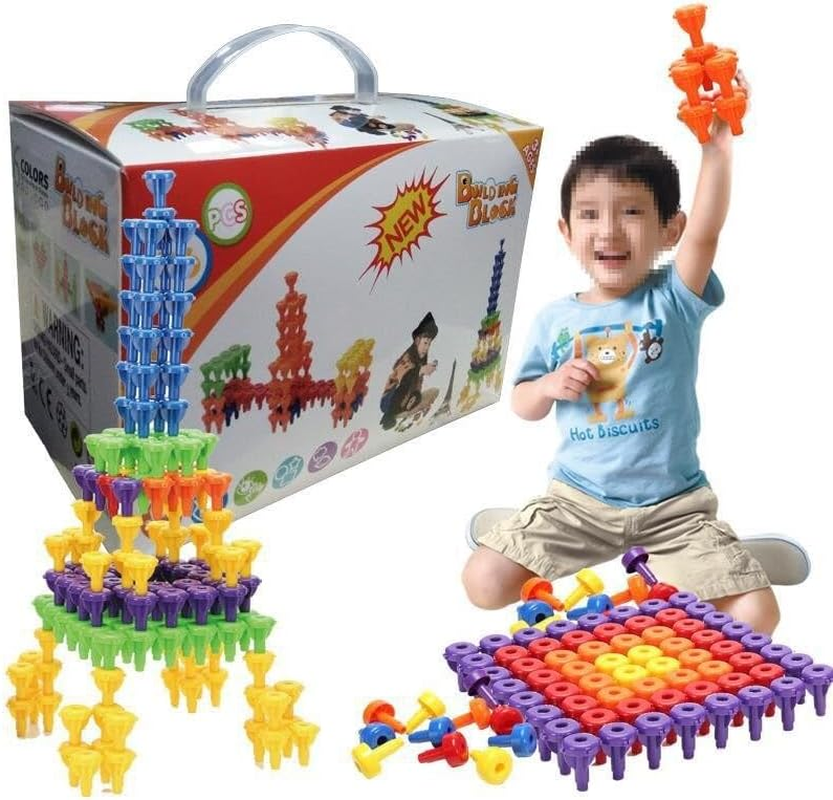 Pegs Set Toys, Brain Building Set Construction Toys, 96PCS DIY Stacking Toys, Motor Skills Toys, STEM Educational Kids Toy, Montessori Sensory Toy, for Boys and Girls 3 4 5 6 7 Years Old image number 5