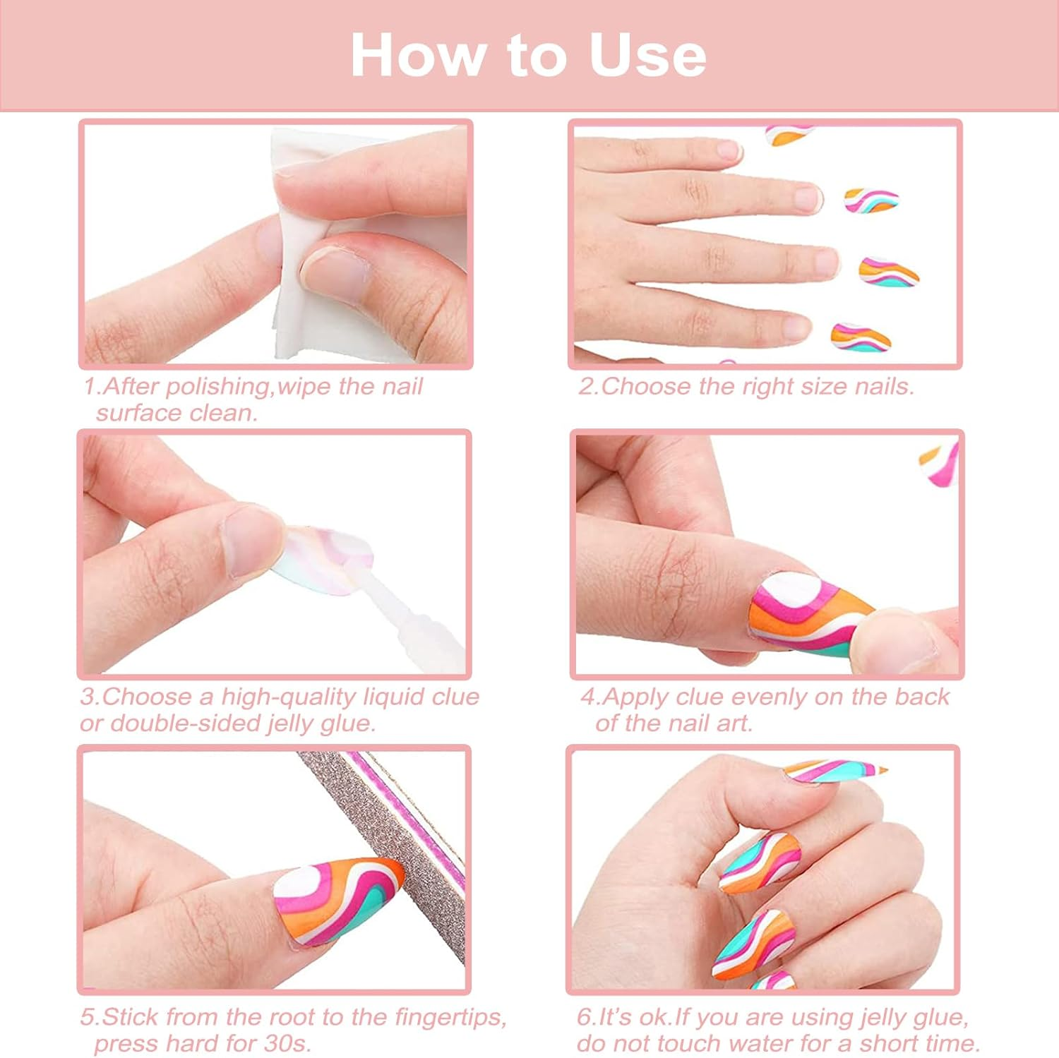 24-PCS French Pink Bow Press on Nails,Long Length Square Coffin Fake Nails with Cute 3D Flower Design,Rhinestone Glossy and Full Cover Acrylic False Nails for Valentine&rsquo;S Day,Wedding,Party image number 1