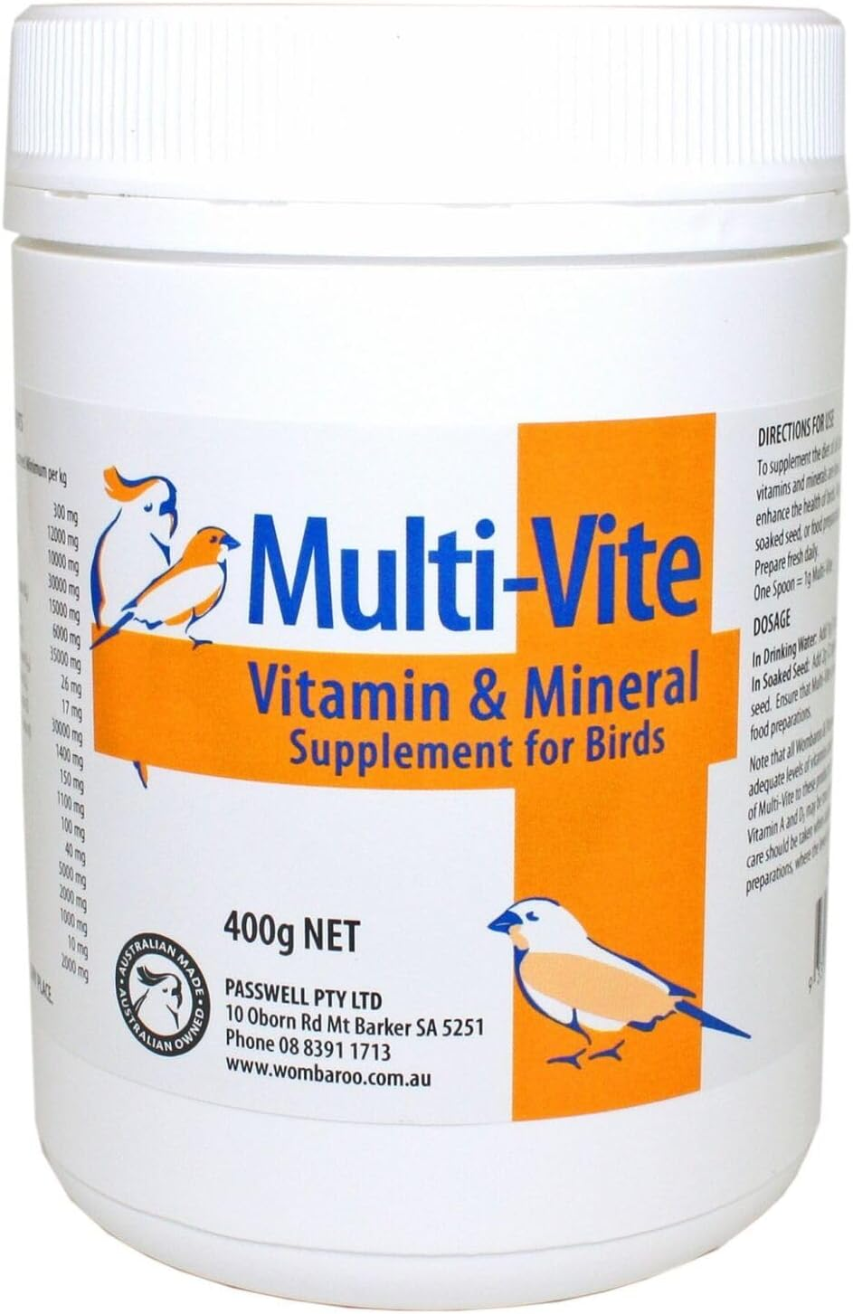 Passwell Vitamin and Mineral Supplement,