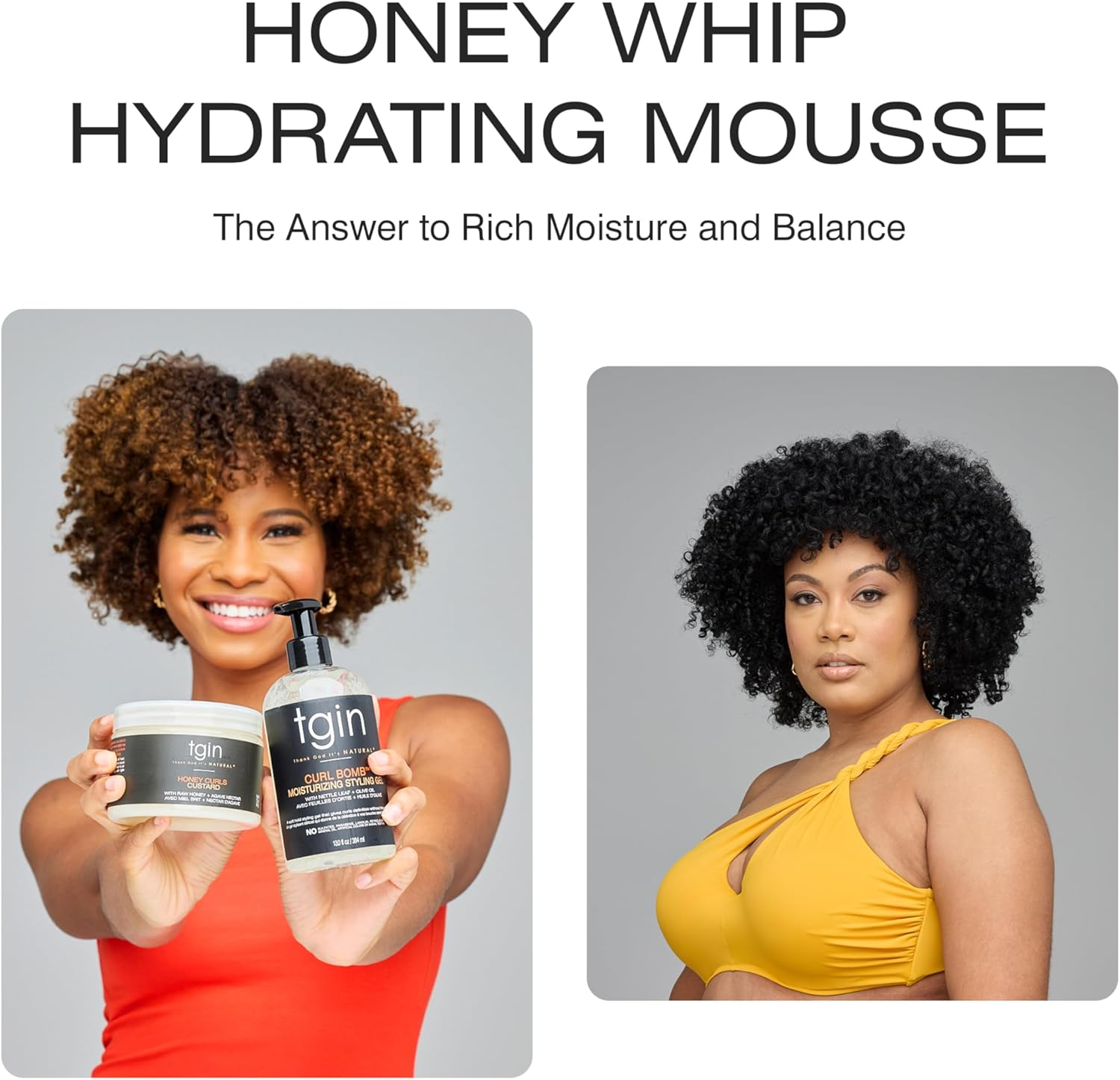 Tgin Honey Whip Hydrating Mousse for Natural, Dry, Curly, and Damaged Hair - 8 Oz image number 1