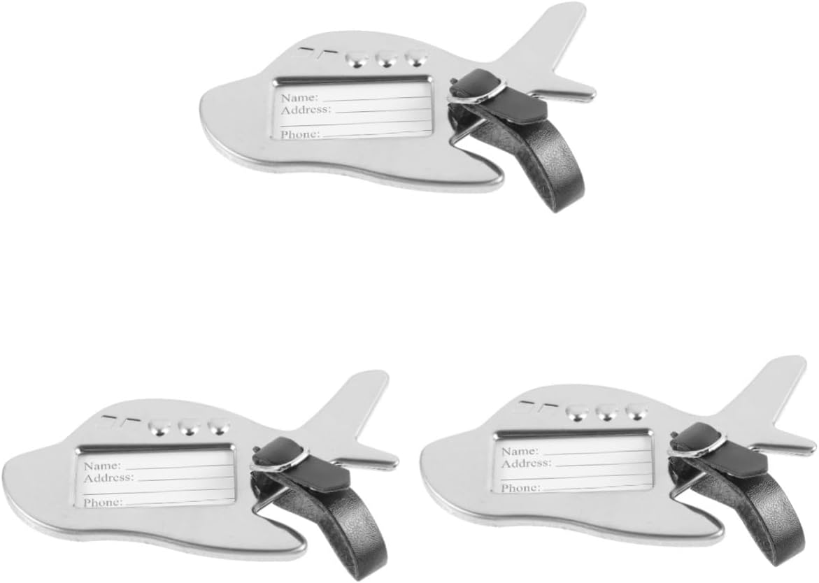 BESTYASH 3Pcs Metal Luggage Tag Suitcase Name Tag Luggage Boarding Travel Label for Suitcase image number 5