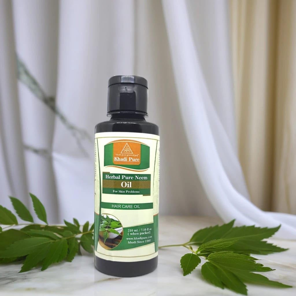 Khadi Pure Neem & Shikakai Hair Oil, 210 Ml (Pack of 2) image number 5