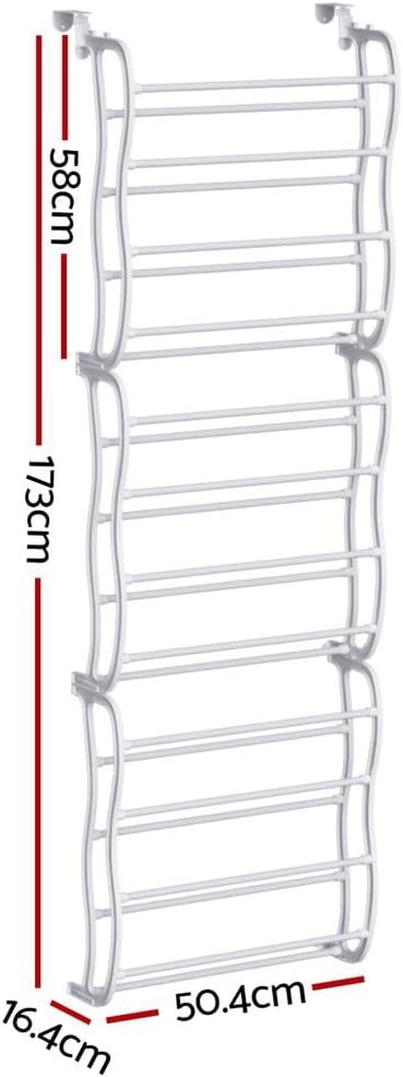 Artiss Wall Mounted Shoe Rack, 12-Tier Plastic Shoes Storage Organiser Shoes Rack, 24 Pairs Organizer Display Shelf Adjustable Shelves Home Decor Bedroom Hallway Furniture, White image number 1