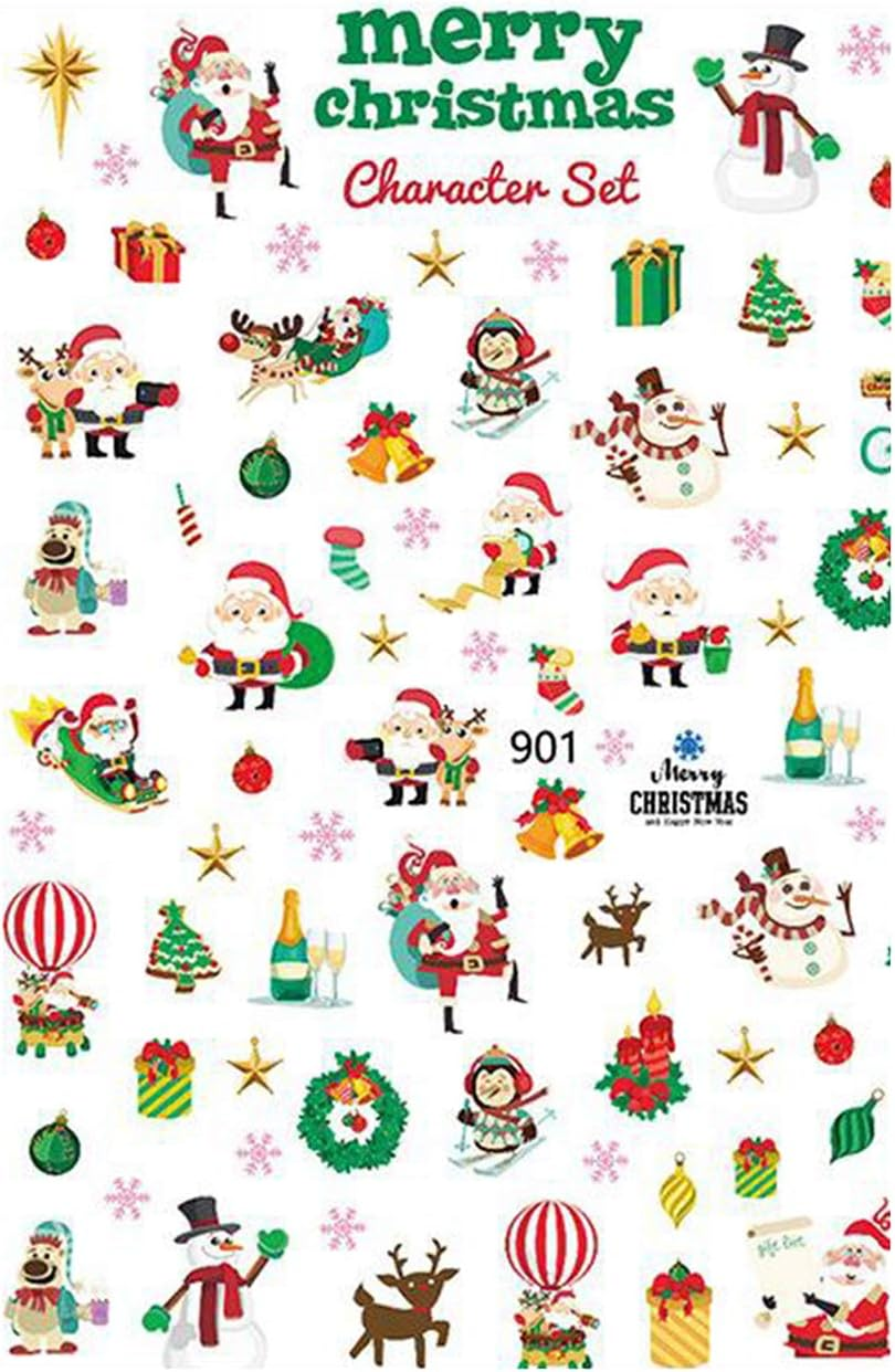 Kowaku 1 Sheet Christmas Snowflakes Snowman X-Mas Nail Stickers - Style 1 image number 1