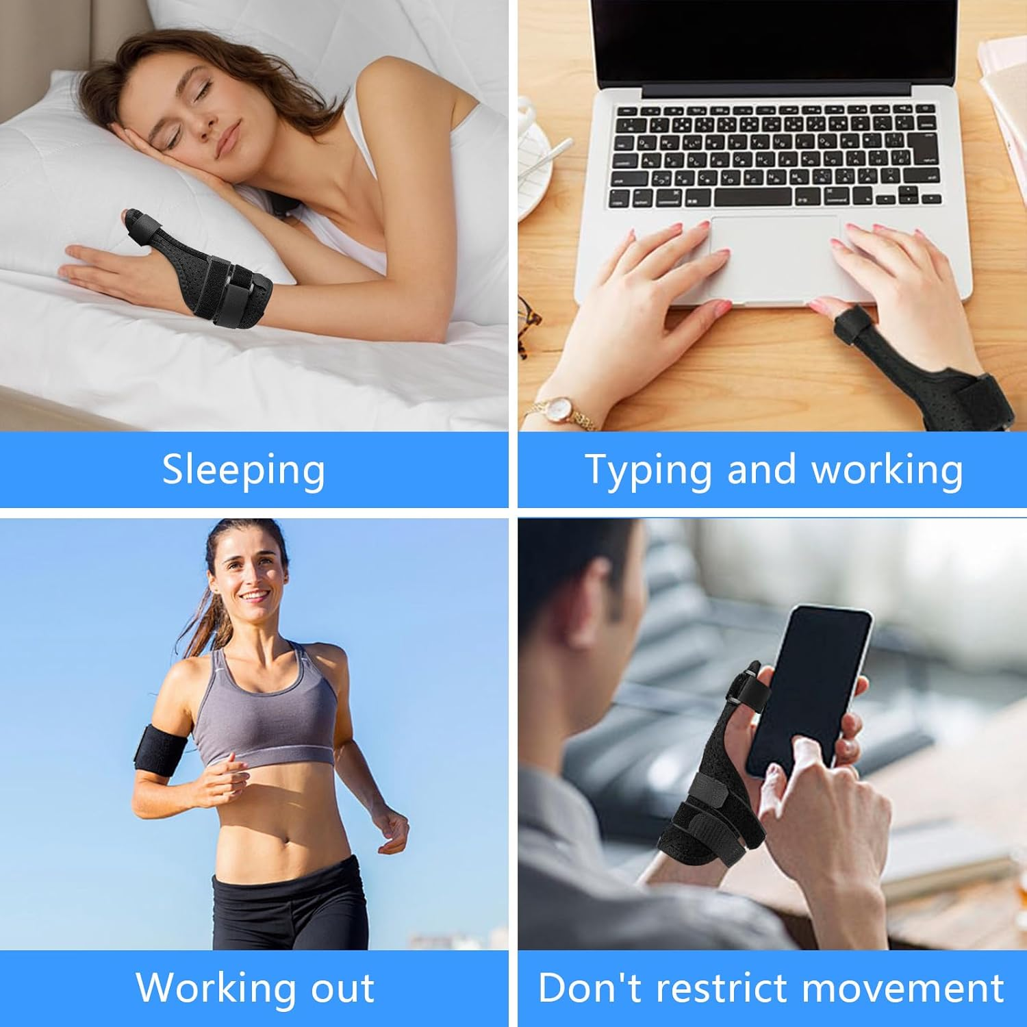 Thumb Brace, Wrist Splint Stabilizer for Arthritis, Carpal Tunnel Thumb Spica Support Strap to Assist in Thumb Rehabilitation,Tendonitis, Sprains, Wrist Brace Fits Both Hands Unisex image number 4