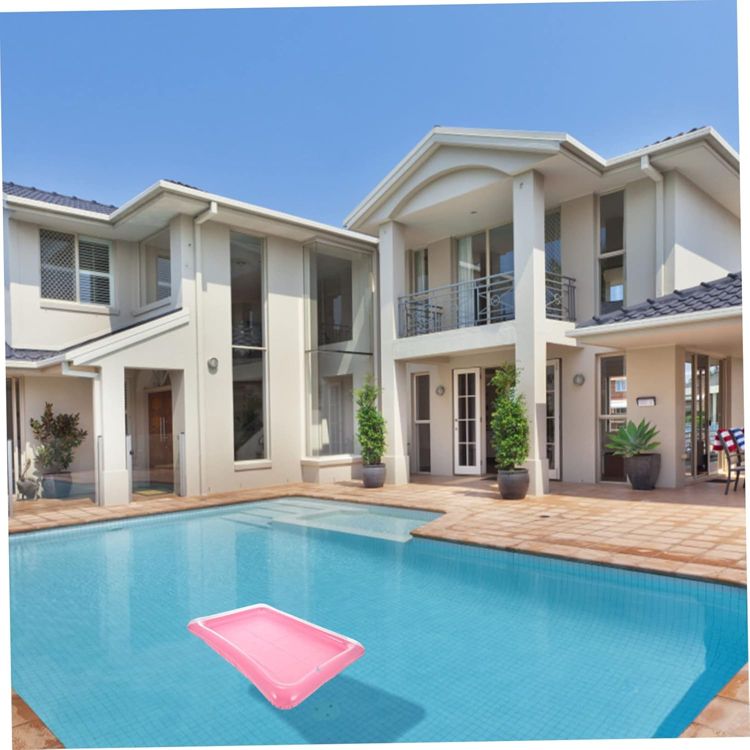 Totority 2Pcs Inflatable Pool Floating Tray Set Blue Magenta Serving Beverage Ice Tray Portable Water Accessory for Outdoor Parties Summer Fun image number 2