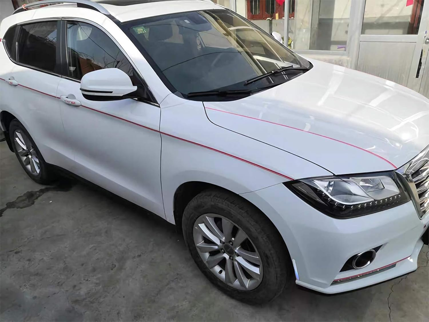 KEQKEV Red Pinstripe Tape Car Body Side Stripe Decal Waistline Sticker Auto Pinstripe Tape for Cars image number 3