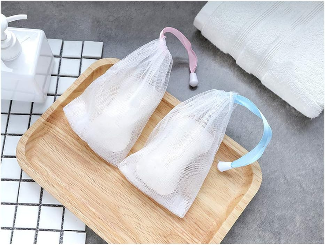 Andiker Soap Bag Soft for Shower,7 Pcs Mesh Soap Pouch Saver with Drawstring for Foaming and Drying,Hangable (7PCS) image number 1