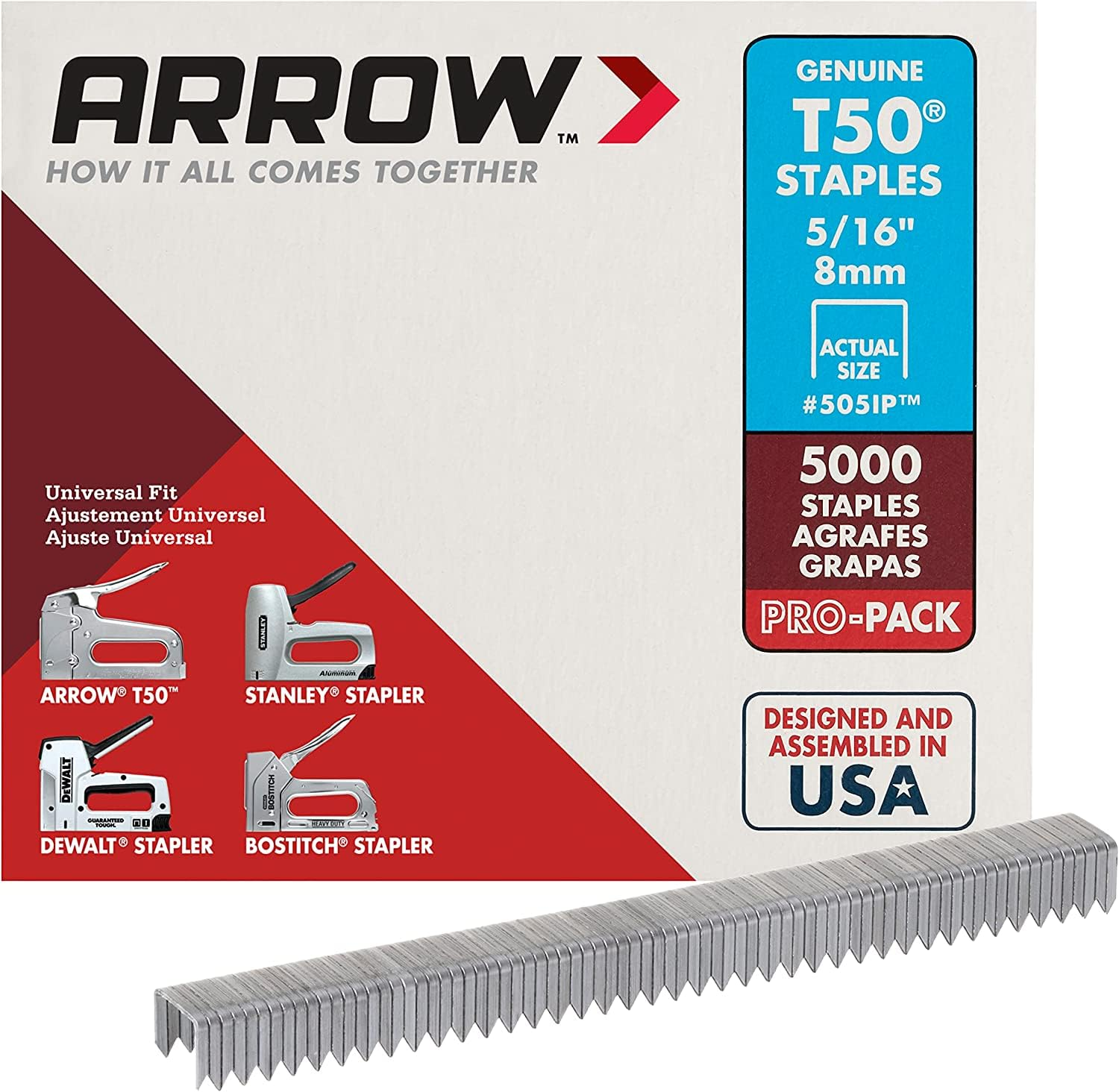 Arrow Fastener 505IP Genuine T50 5/16-Inch Staples, 5,000-Pack image number 4