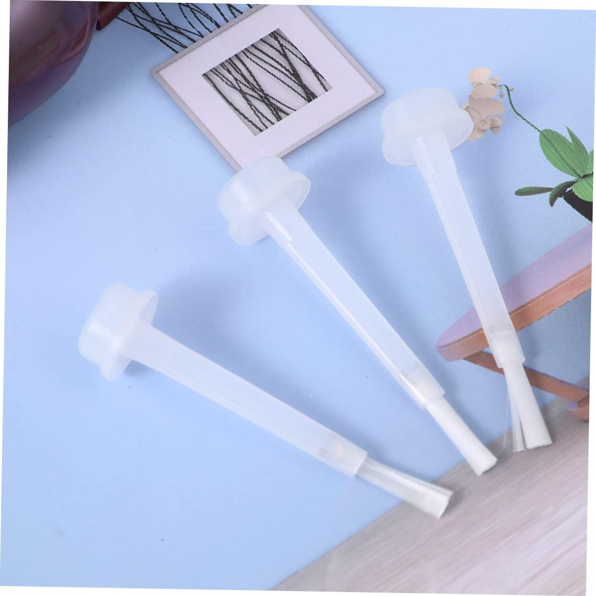 CALLARON White Nail Dipping Powder Liquid Brushes Replacement for Dip Powder Manicure Kits Durable Nail Varnish Replacement Brush for Gel and Coat Polish Easy to Replace and Portable image number 4