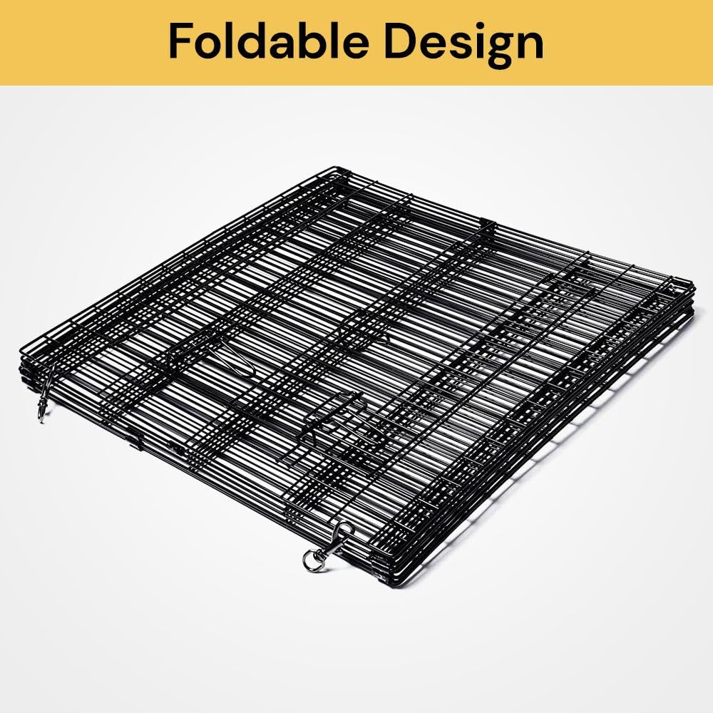 Spendeal 8-Panel Pet Playpen, Black Portable Animal Enclosure for Dogs, Cats, Rabbits, Indoor Outdoor Fence, Foldable Exercise Kennel, Secure Barrier for Puppies, Small Pets, Yard, Camping Use image number 6