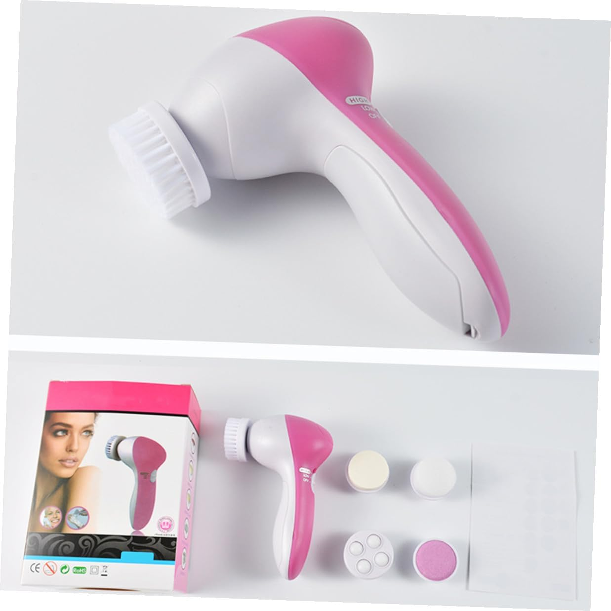 JEWEDECO Electric Face Washing Cleaner with Soft Brush Heads for Deep Pore Cleansing and Gentle Exfoliation Compact Rechargeable Facial Scrubber for Women and Men Portable Skin Cleansing