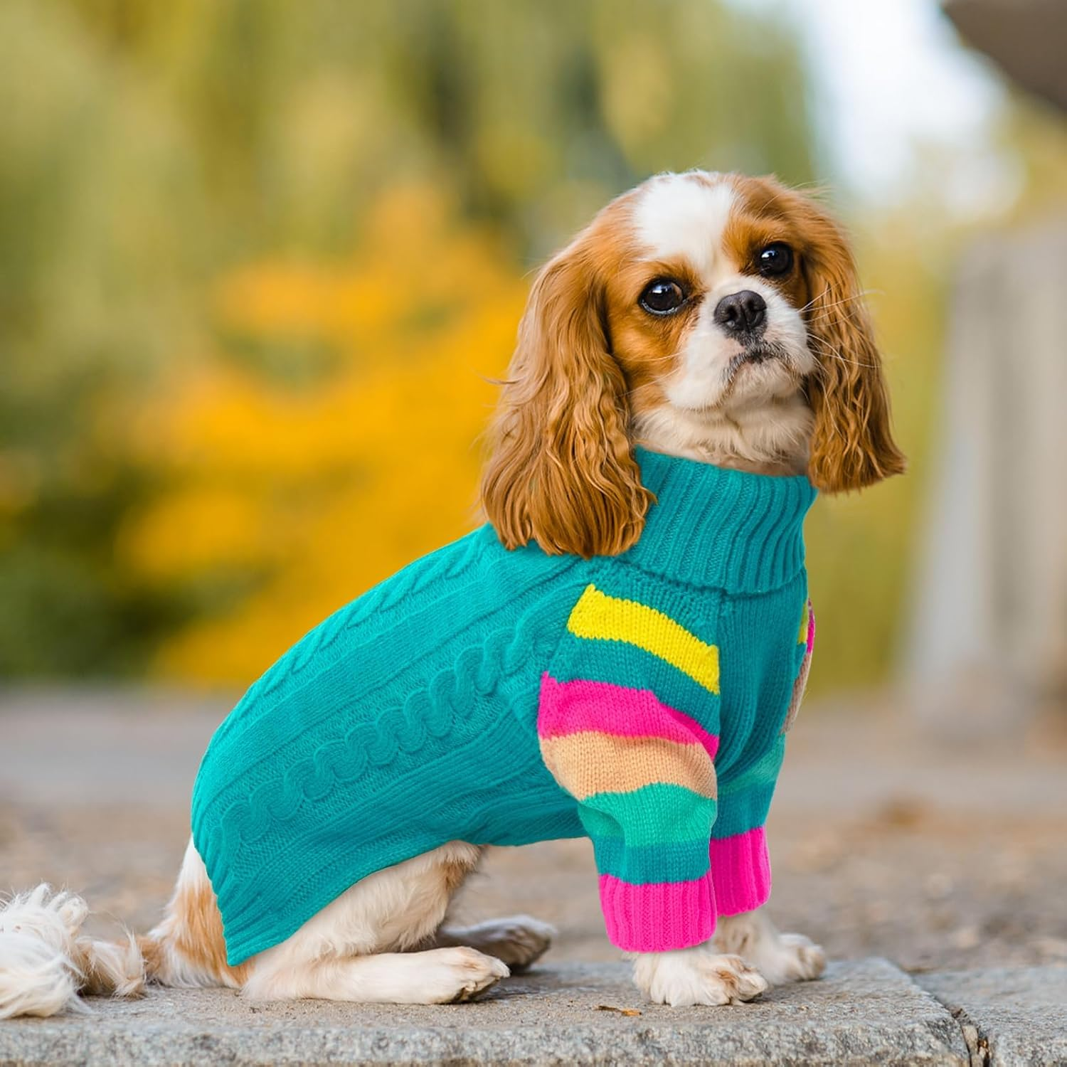OUOBOB XXL Dog Sweaters Stretchy, Turtleneck Knit Sweater for Extra Large Dogs, Sweaters for Large Size Dogs, Warm Christmas Big Dog Sweater Golden Retriever, Labrador, Rottweiler (Green XXL) image number 3