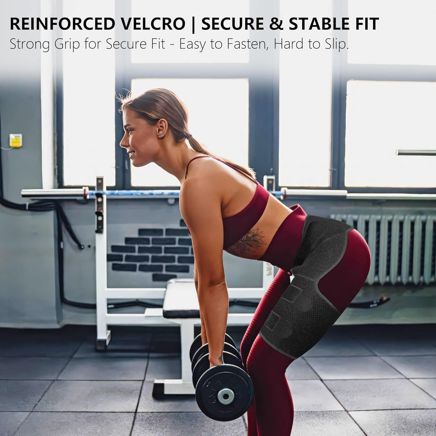 LAFUYSO Hip Brace with Double Strap Support for Sciatica, Lower Back Pain, Thigh & SI Joint Compression - Adjustable Wrap for Men & Women