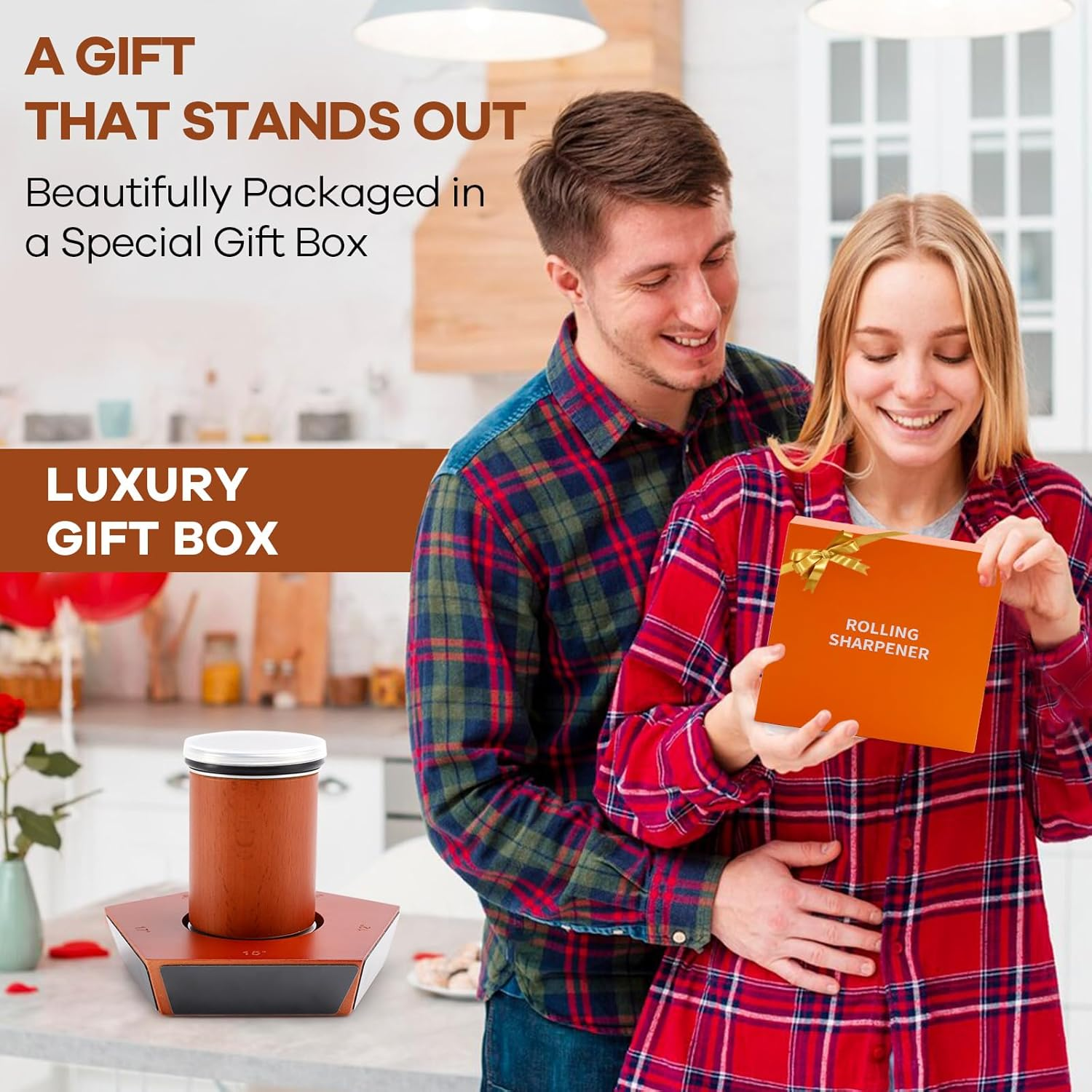 Knife Sharpener - Professional Rolling Knife Sharpener Tool Kit for Kitchen Knives - Knife Sharpening Made Easy - Diamond Discs Offer 5 Magnetic Angles (12&deg;/15&deg;/17&deg;/19&deg;/22&deg;) - Kitchen Gadgets & Gifts image number 3