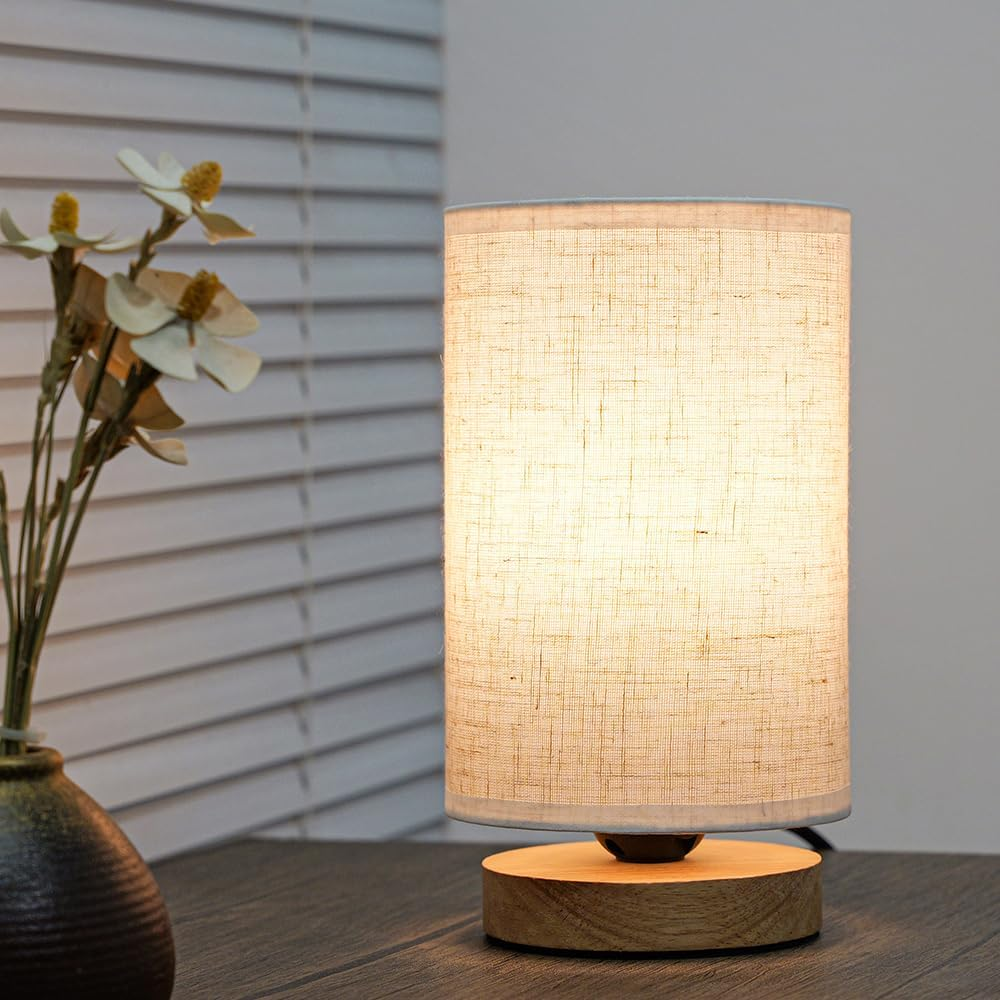 ANLAIBO 3 Colors Bedside Lamps, Table Lamp for Bedroom, Small Lamps for Living Room ，Simple Bed Side Lamp with Button Switch for Kids Room, Study, Dorm, Office, Shelves(Bulb Included) image number 1