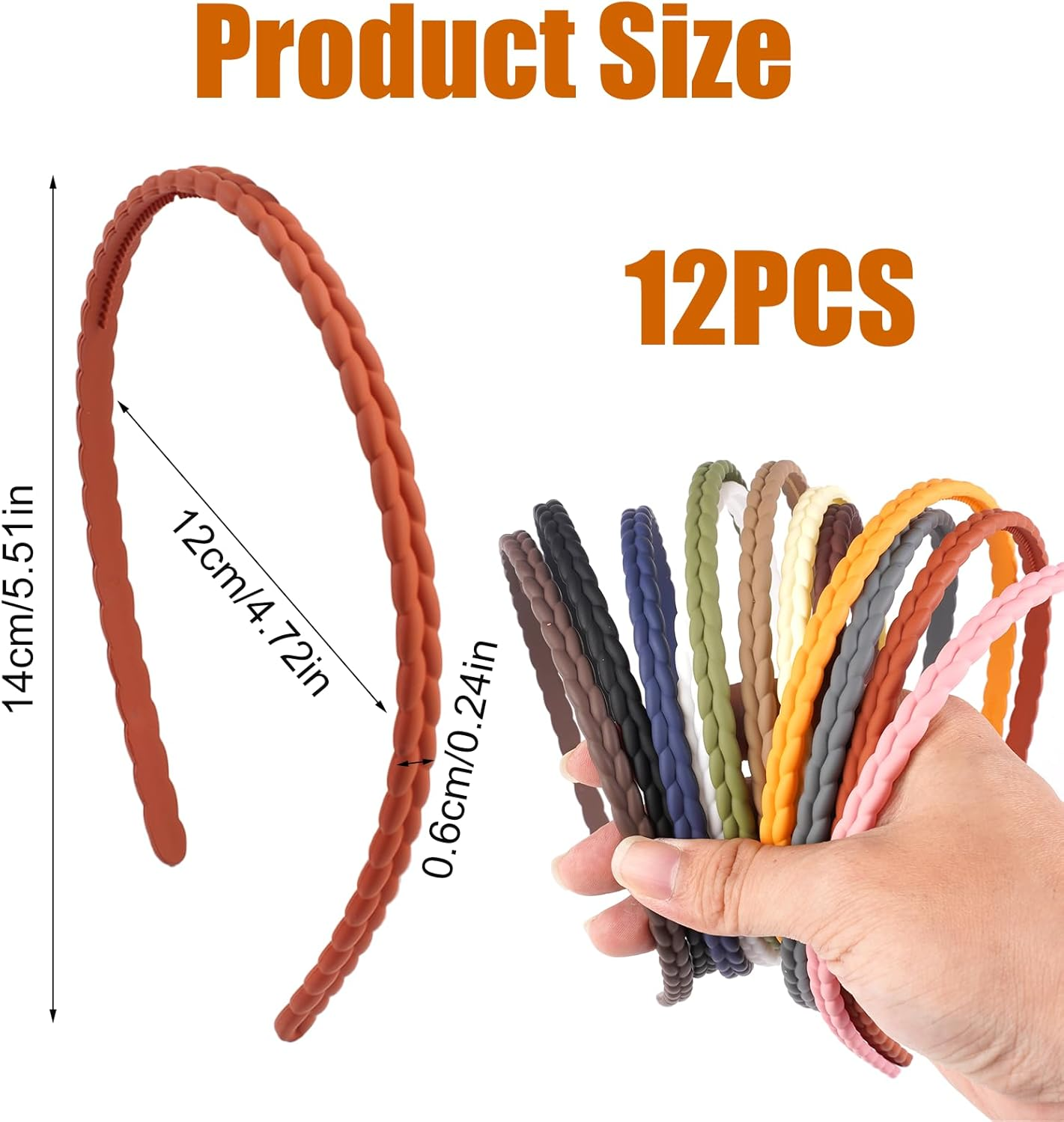 Pack of 12 Girls' Thin Hair Hoops, Women'S Thin Hair Band Women'S Narrow with Teeth, DIY Hair Bands Headbands for Women Girls 12 Colours, 6 Mm image number 2