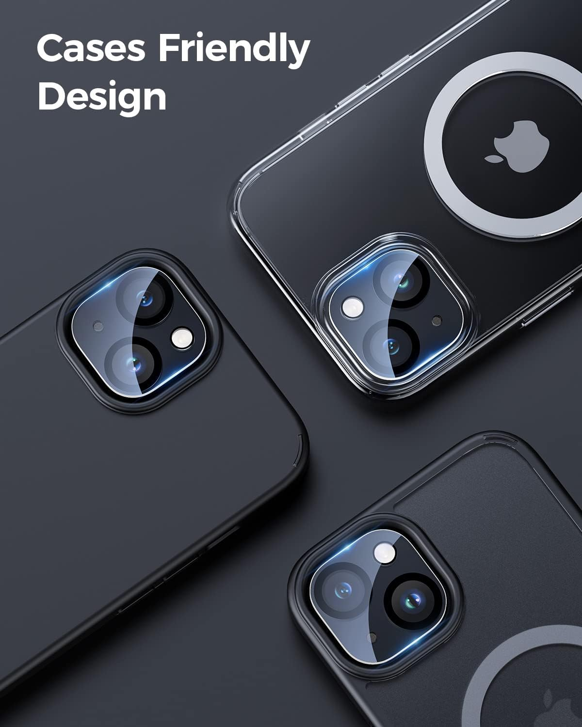 Giftorld [3 Pack Camera Lens Protector for Iphone 15/15 Plus,9H Tempered Glass,Anti-Scratch,Case Friendly,Night Circle,No-Bubble HD Clarity,Full Cover image number 6
