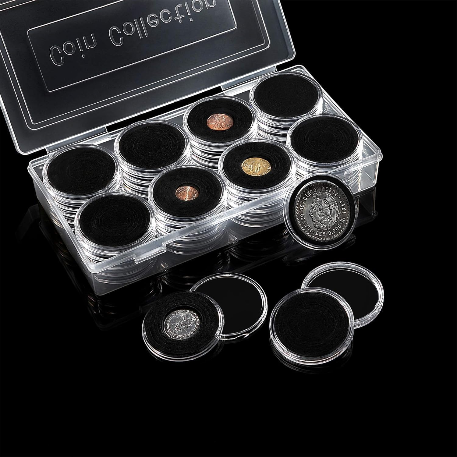 40 Pcs 46Mm Coin Capsules,Coin Holders for Silver Eagles Coin Capsules Coin Case Silver Coin Collection Supplies image number 1